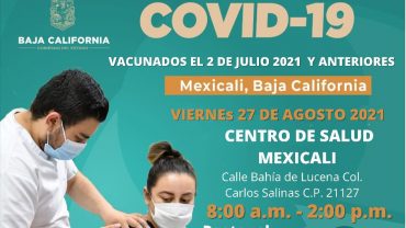 Hoy vacunación en Centro de Salud González Ortega y Centro de Salud Mexicali